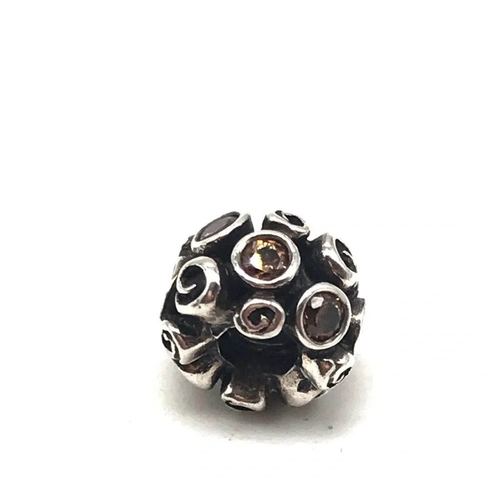 Pandora Smoky Quartz CZ Primrose Path Charm